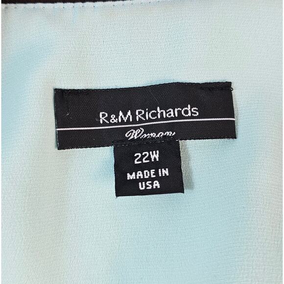 Fuax twinset career casual layering blouse blue stained glass 22W made in USA ^ - Picture 6 of 10